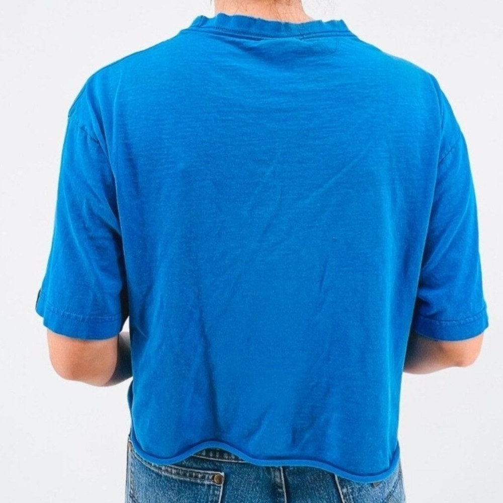 Nike 6.0 Blue Graphic T-Shirt Boxy Cropped Raw Hem Short Sleeve Crew Neck Tee - Picture 3 of 7